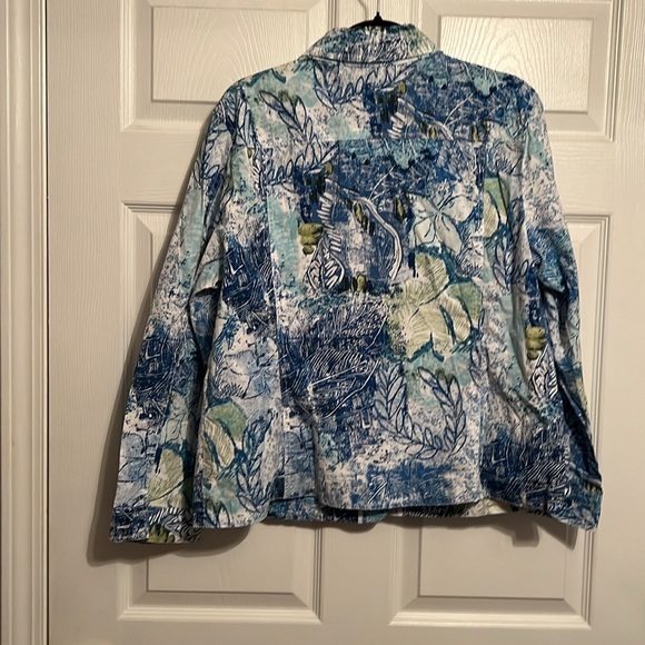 Chico’s Size 3 (16) Unlined Jacket 97% Cotton 3% Spandex Machine Washable - Picture 4 of 6